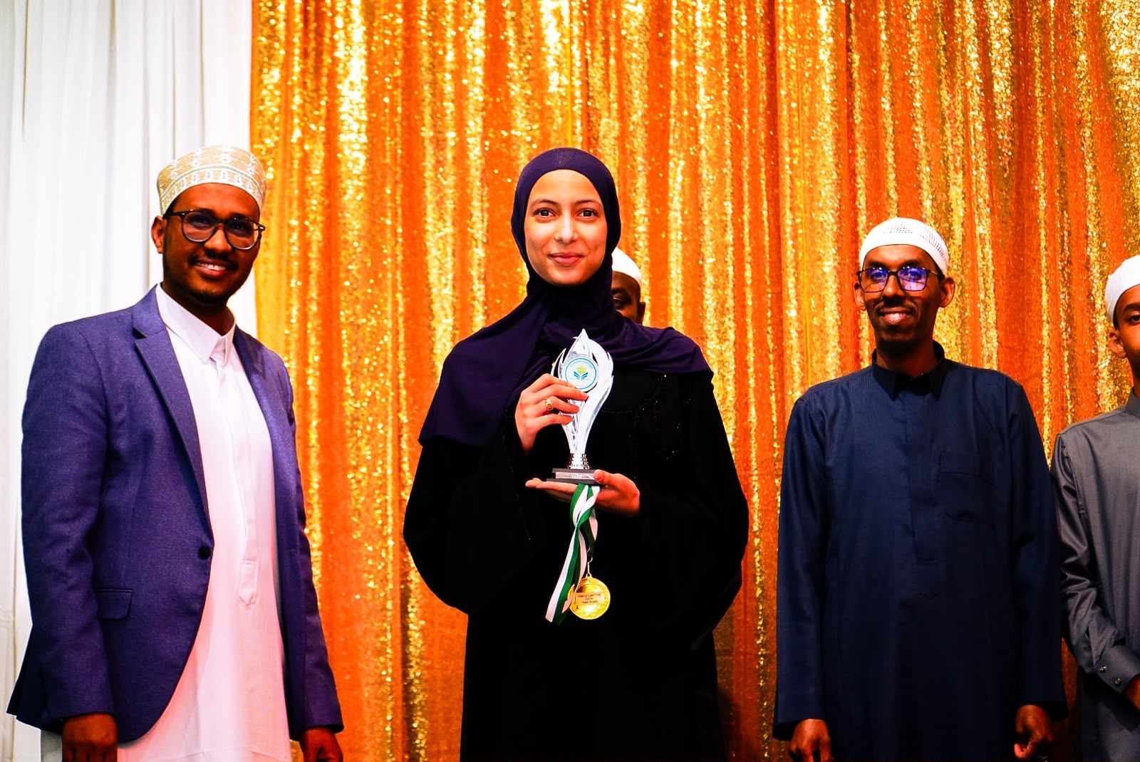 Award recipient with teachers